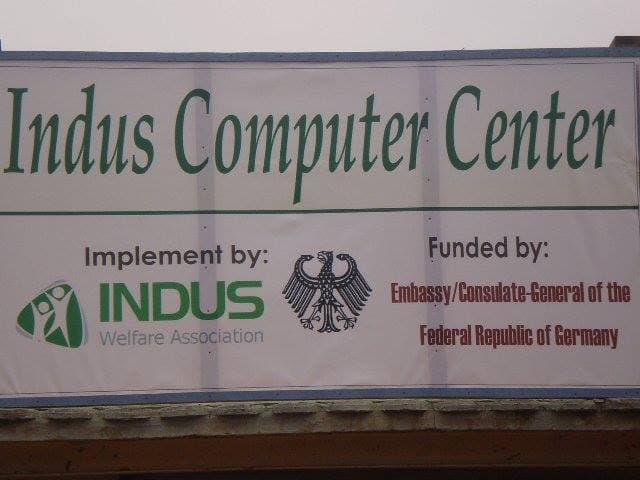 Indus Computer Center signboard – funded by German Embassy
