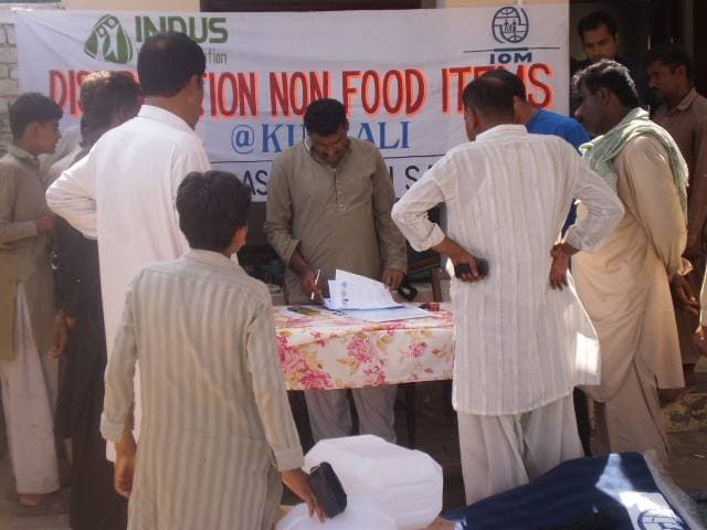NFI distribution centre with IOM supplies at Kurkali