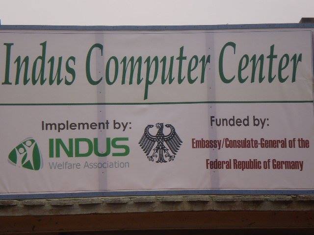 Indus Computer Center signboard – funded by German Embassy
