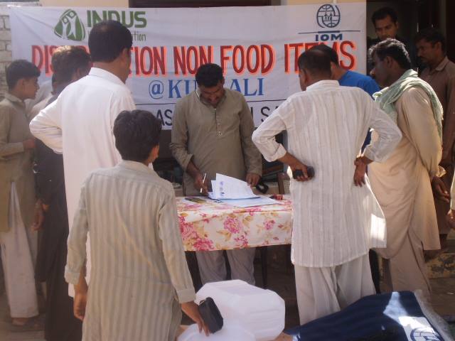 NFI distribution centre with IOM supplies at Kurkali